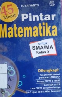 Image of Pintar Matematika untuk SMA /MA Kelas X